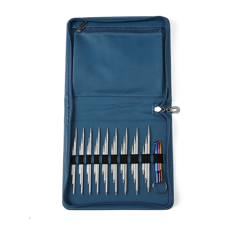 

DIY Sweater Knitting Tool Accessories Kits for Handmade Crafts, Stainless Interchangeable Knitting Needle Set with Bag