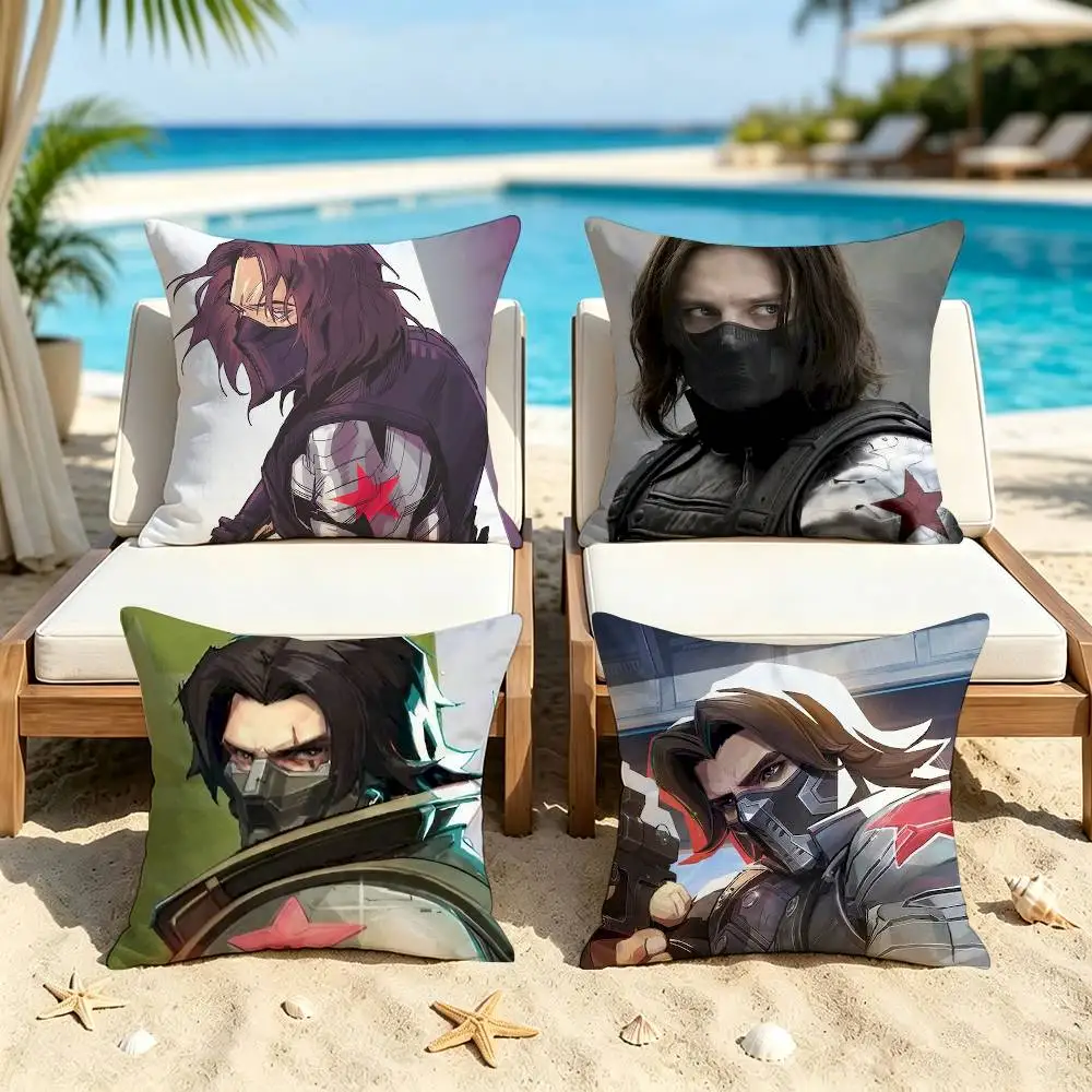 Bucky Barnes Winter Soldier  Double-Sided Printed Cushion Cover Bedroom Bedside Sofa Pillow Case