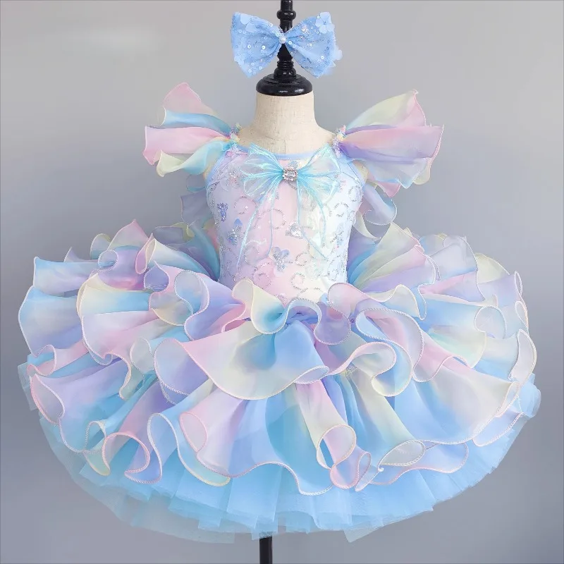 Costume de danse classique du lac des cygnes, jupe Tutu de Ballet professionnelle pour filles, robe longue tutu, tissu de spectacle pour enfants, ballerine