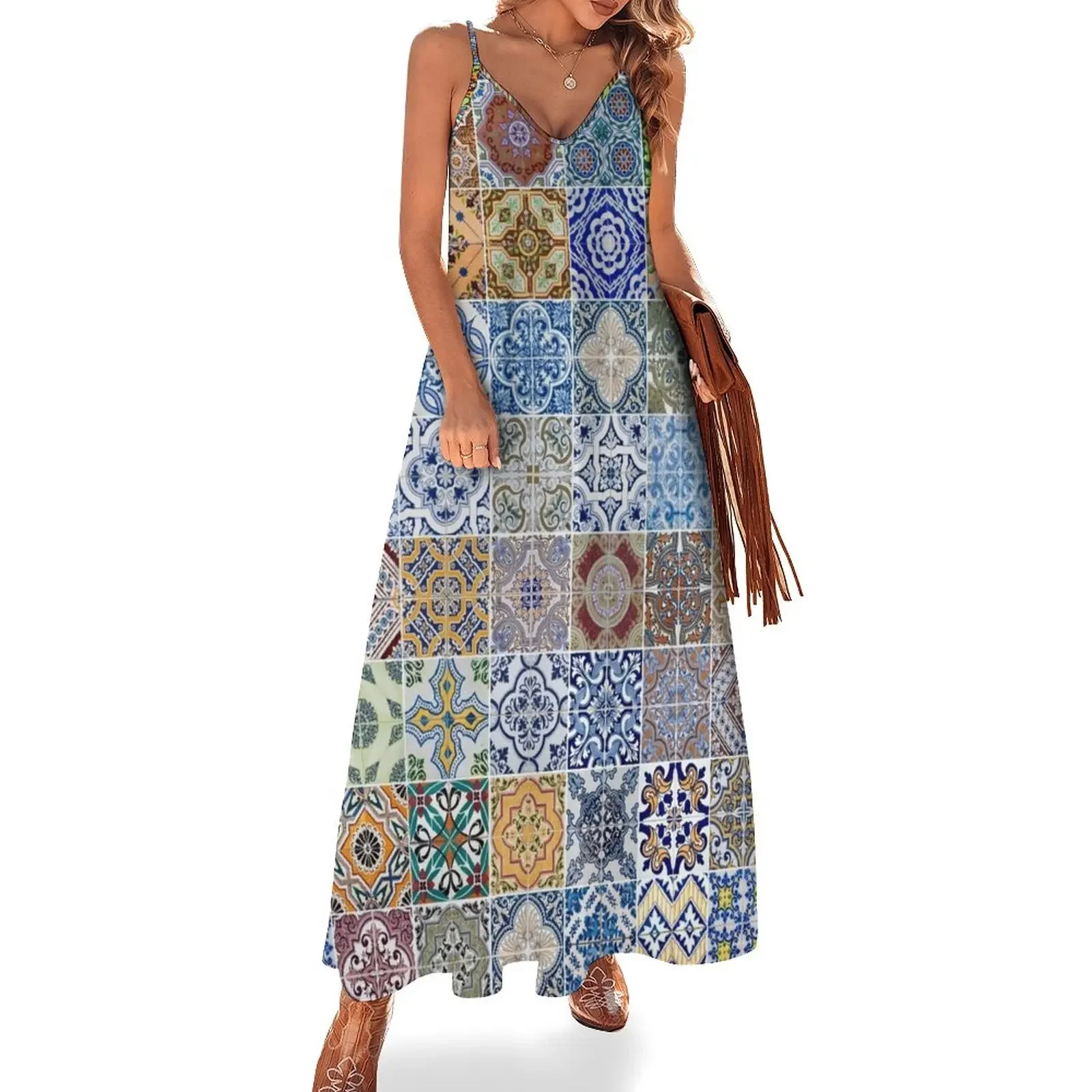 

Set of 48 ceramic tiles patterns Sleeveless Dress summer dress for women 2024 Cocktail of dresses summer dress womens 2024