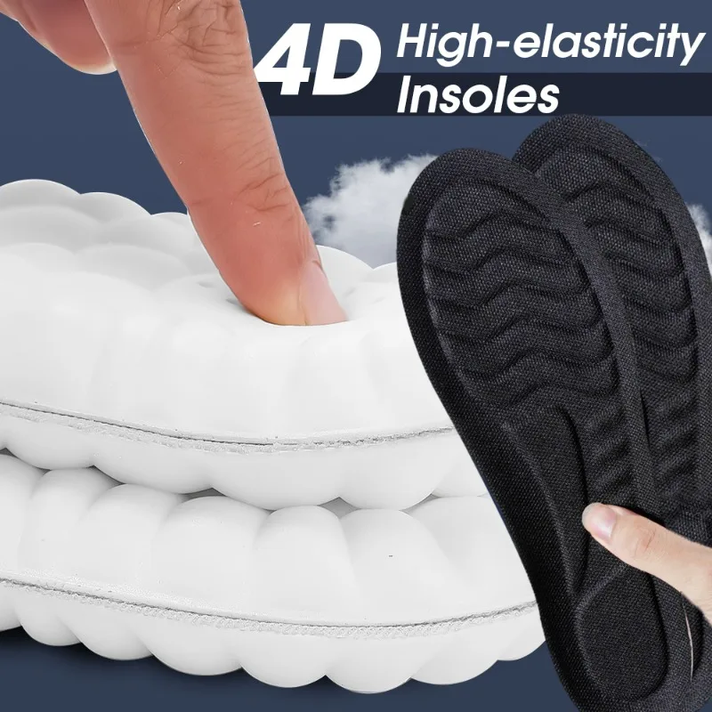 4D High Elasticity Latex Sport Insoles Soft Shock Absorption Breathable Running Shoes Pad for Men Women Arch Support Accessory