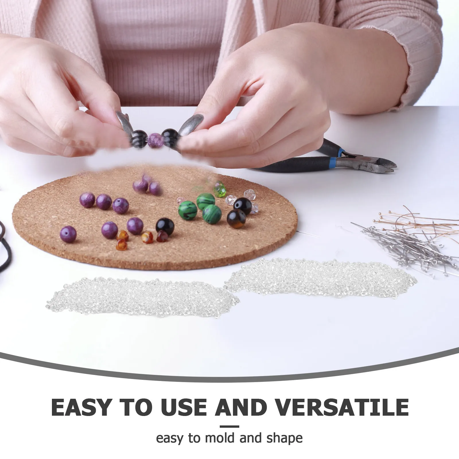 1 Beutel transparente formbare Polymorphen-Kunststoffpellets, thermoplastische Perlen für DIY-Handwerk, Cosplay-Zubehör, Schmuckreparatur