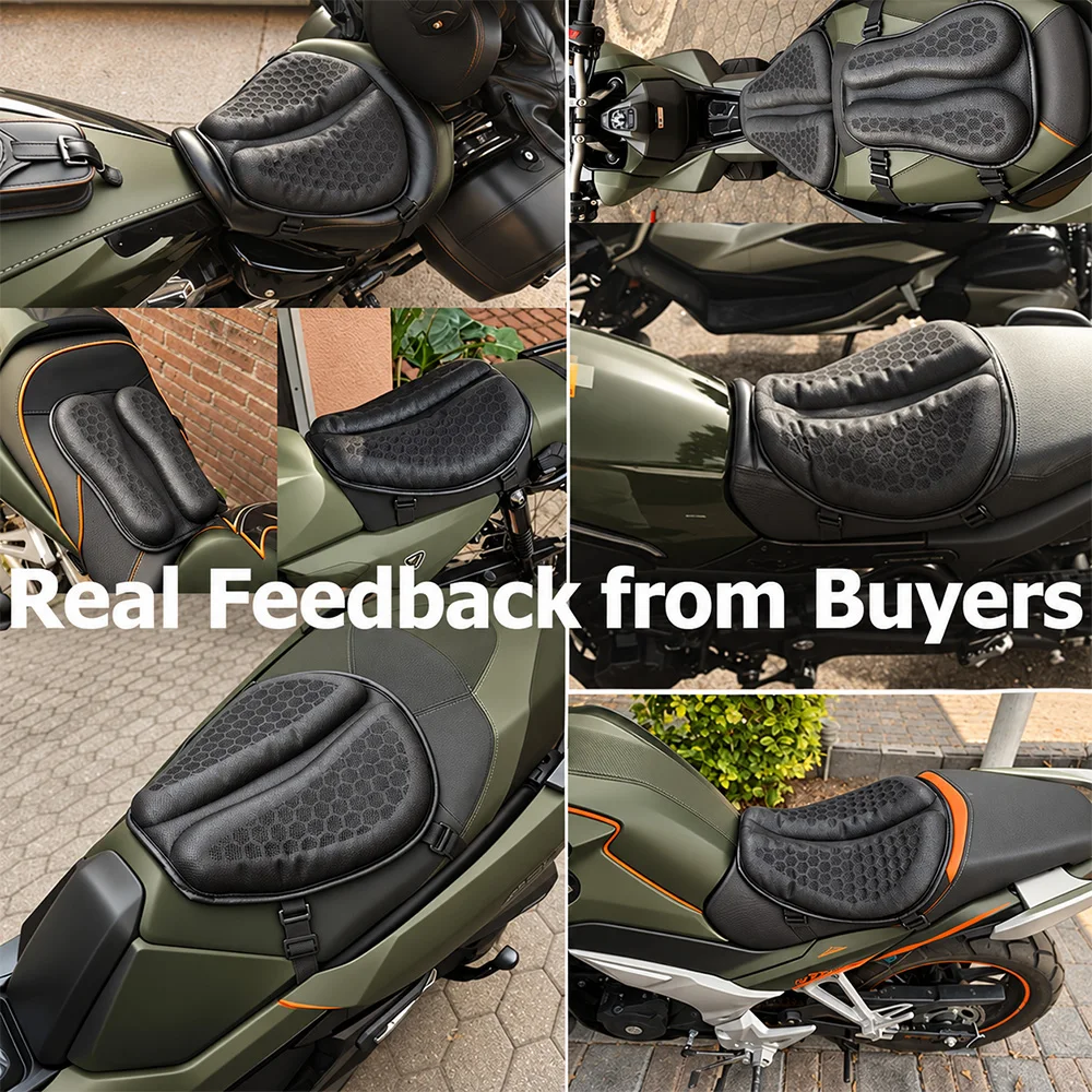 Motorrad Sitzkissen 3D Honeycomb Anti-slip Motorrad Gel Sitzkissen Moto Druckentlastung Fahrt Sitz Pad Moto Zubehör – Detail 1
