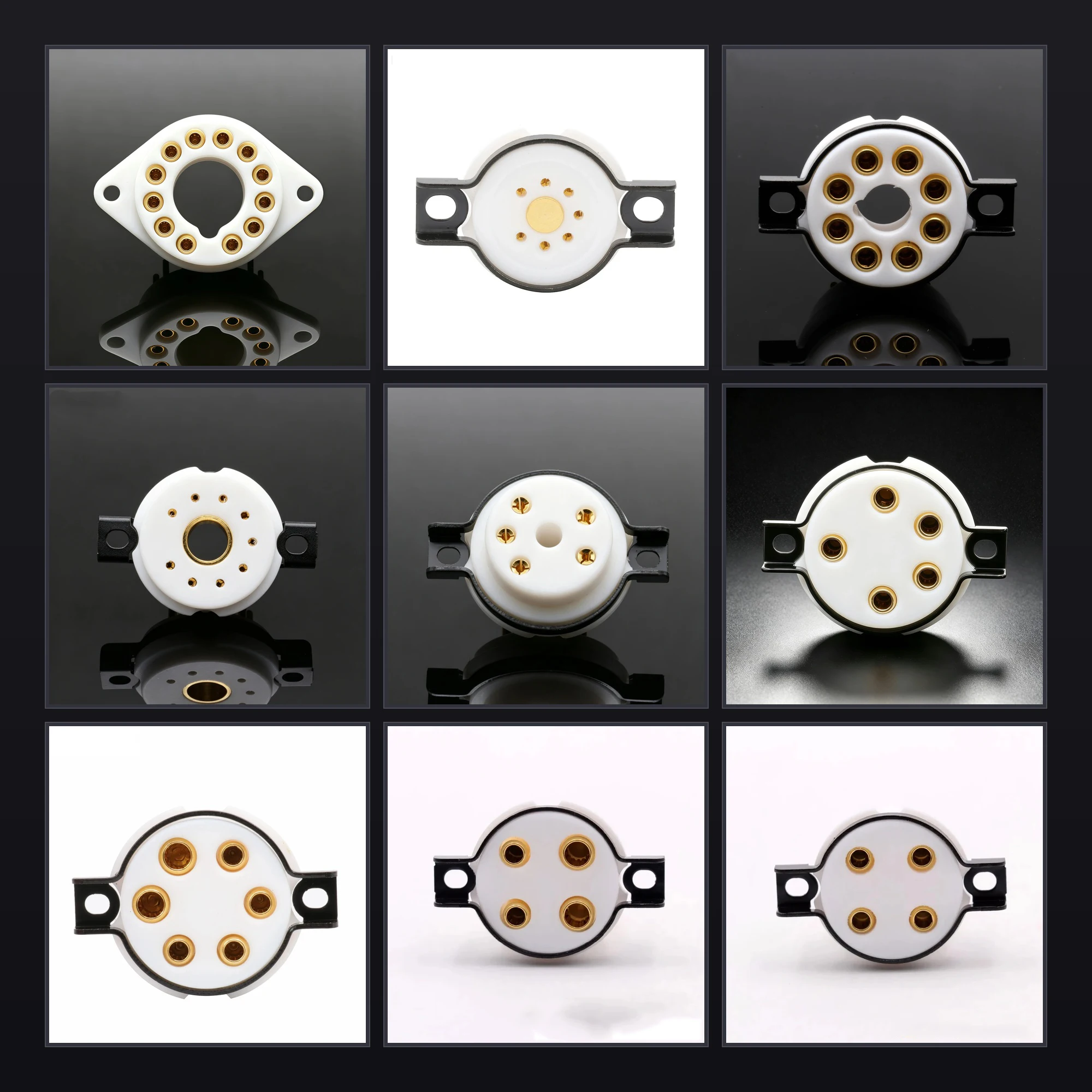 EIZZ PTFE Vacuum Tube Socket 4pin,5pin,6pin,7pin,8pin,Octal,9pin For 2A3,300B,WE310A,FU-7,EL34,KT88,ECC81,12AX7,E88CC,6DJ8
