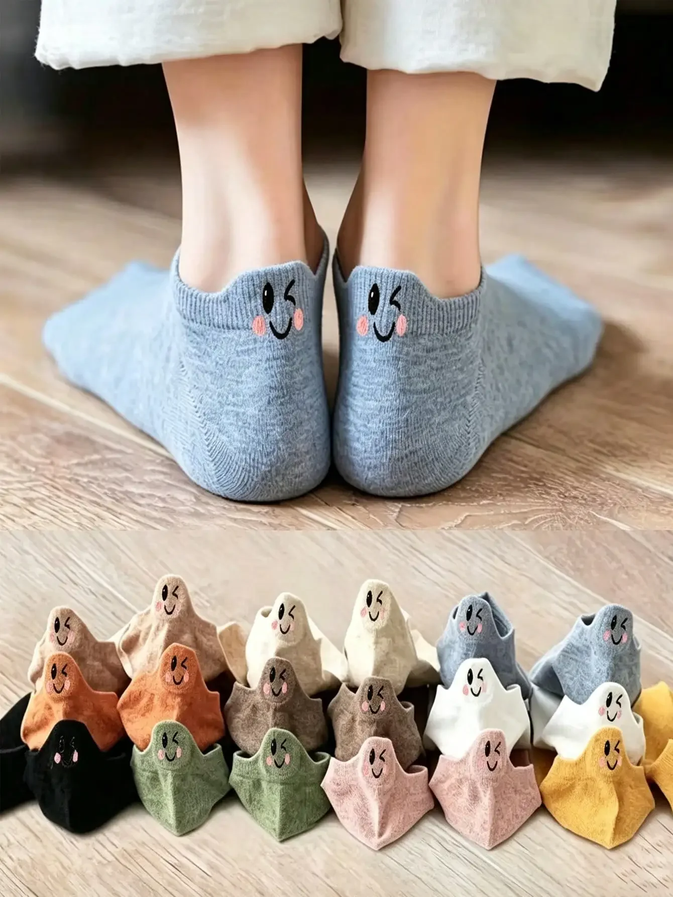 10 10 Pairs Of Women's Short Socks, Multi-Colored, Breathable, Simple, Cute, Japanese Style, Spring And Summer, Versatile Ankle Socks, Candy Colors, So - Aliexpress Deal
