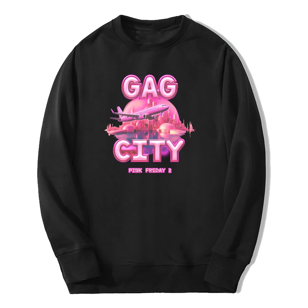 

Nicki Minaj GAG CITY Merch Pink Friday 2 Album 2024 Tour Crewneck Long Sleeve Streetwear Men Women Sweatshirt Hip Hop Clothes