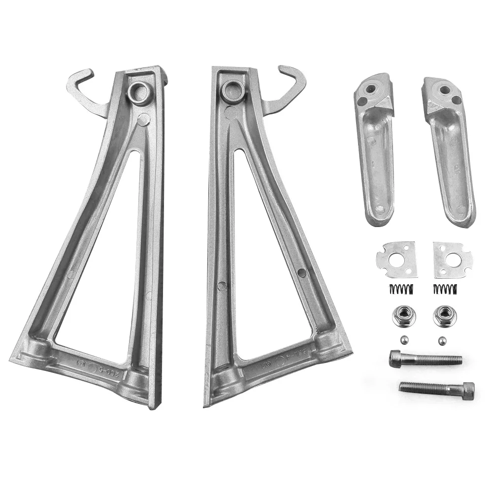 Aluminum Alloy Motorcycle Silver Footpeg Rear Passenger Foot Rests Footrests Bracket For Yamaha YZF R6 2006 2007 2008 2009 2010