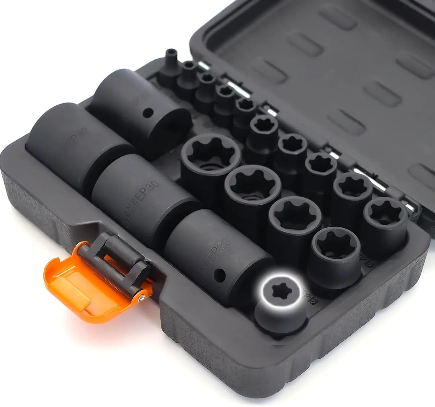

External Torx Plus 19pc Socket Set, 6 Point EP Socket with 1/2'' 3/8'' 1/4'' Drive, Chrome Vanadium Steel, Tesla Compatible