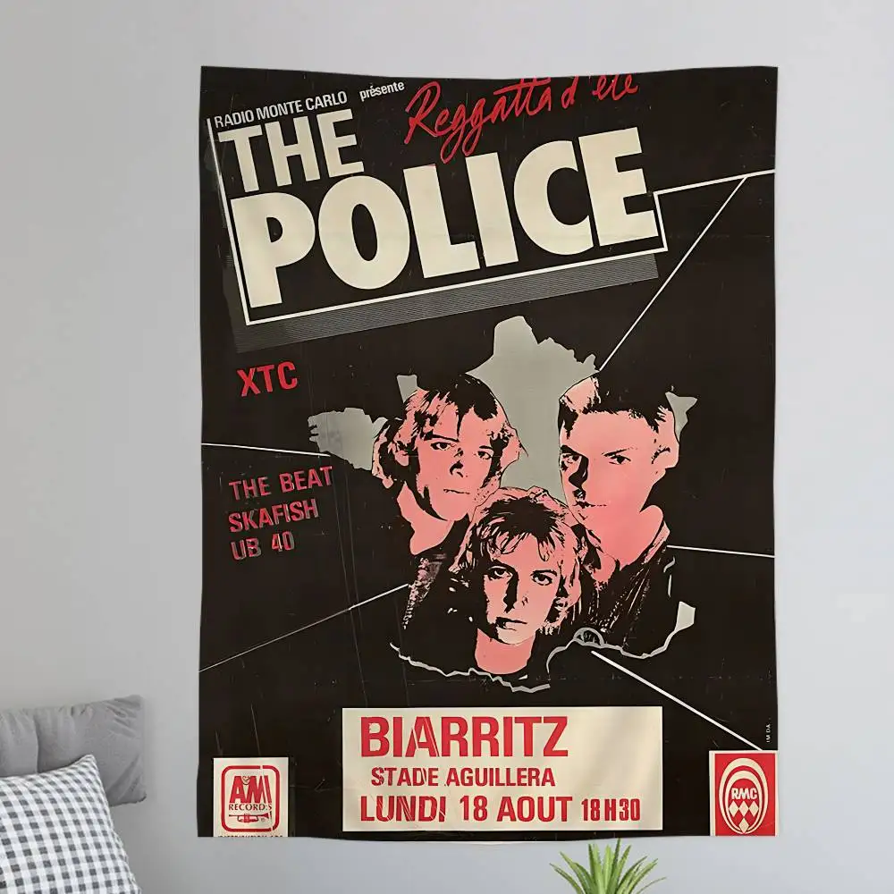 Rock Band T-The P-Police Hanging Bohemian Tapestry Bohemian Wall Tapestries Mandala Kawaii Room Decor