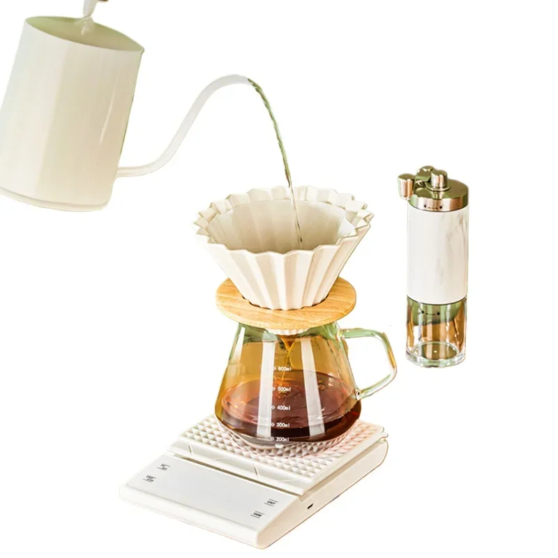 

Outdoor hand brew set storage bag camping travel coffee utensils combination hand brew pot bean grinder coffee scale