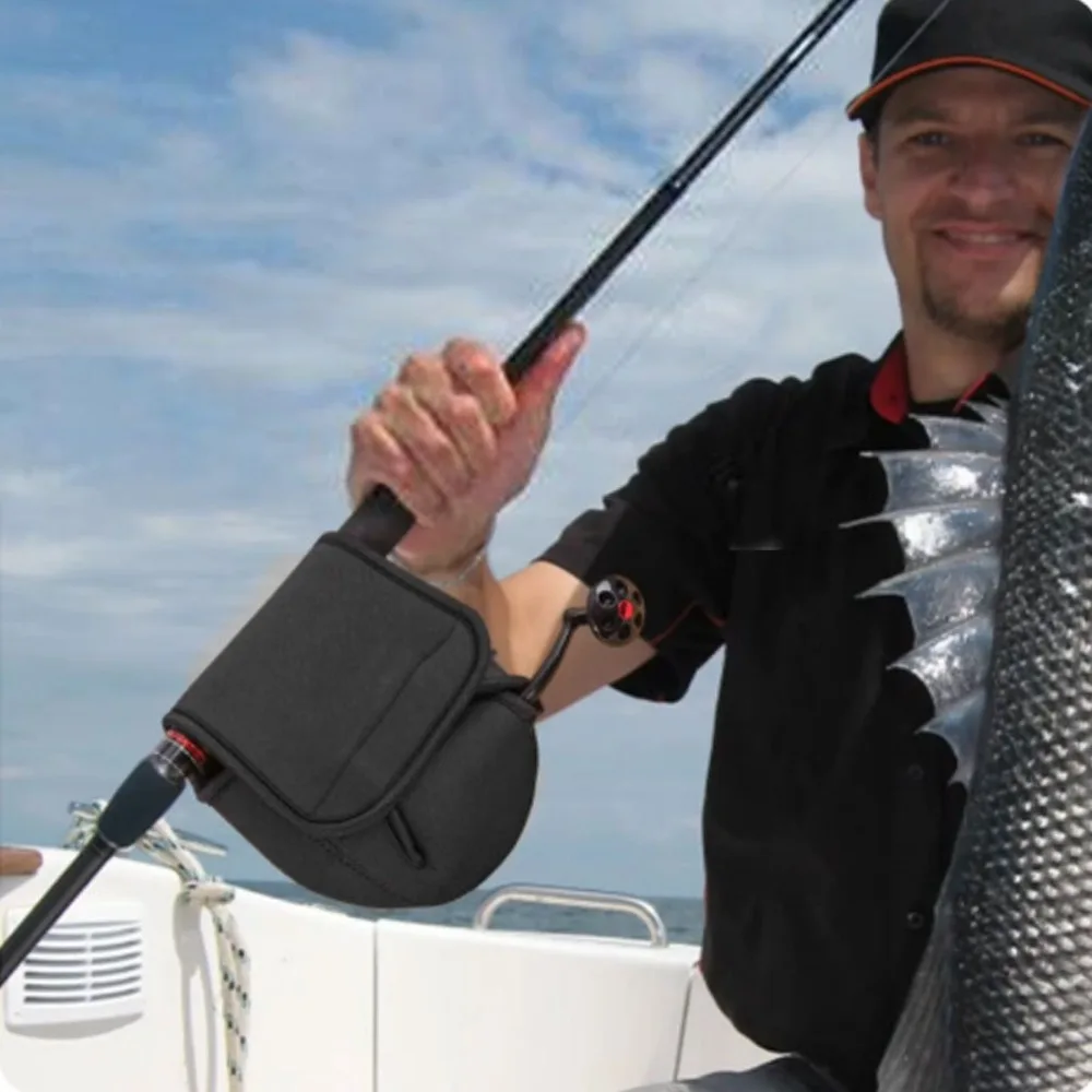 S/M/L Spinning Fishing Reel Cover Neoprene Wheel Protective Case Waterproof Reel Bag Storage Water Drop Wheel Package Reel Bag