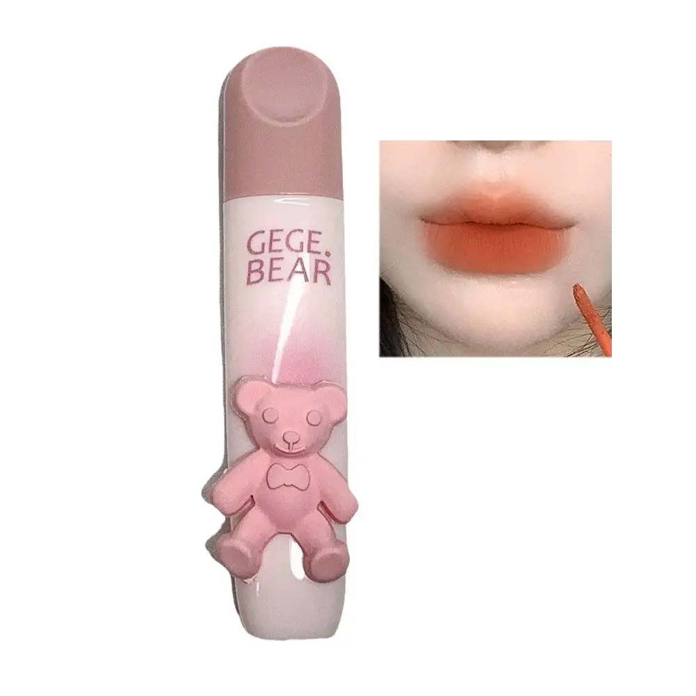 Gegebea Gogo Bear Tender Color Lip Glaze Soft Mist Lip Lipstick Gloss Môi Son Milk Lip Matte Mist Mud Nhung Q4S7