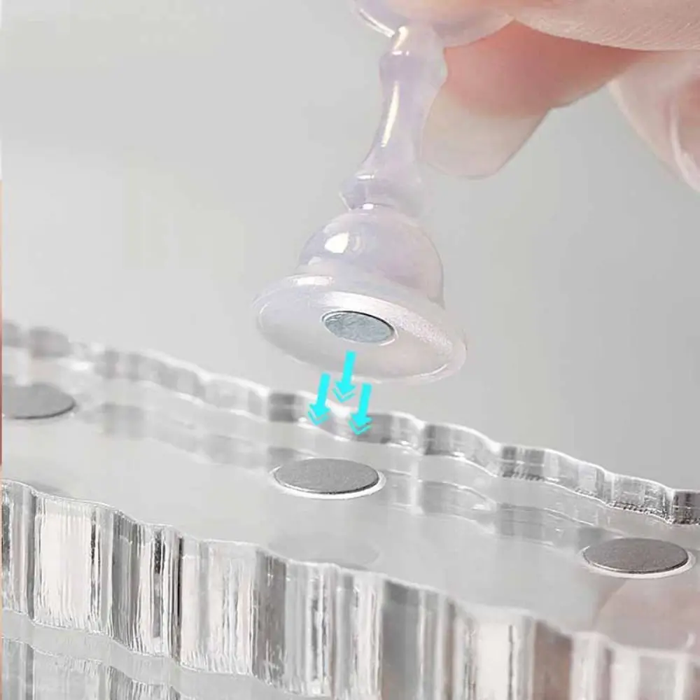 

3 комплекта, градиентный магнитный держатель для ногтей, прозрачные блестки, блестящие кончики ногтей, тренировочная подставка, многоразовая акриловая основа, полки для демонстрации ногтей