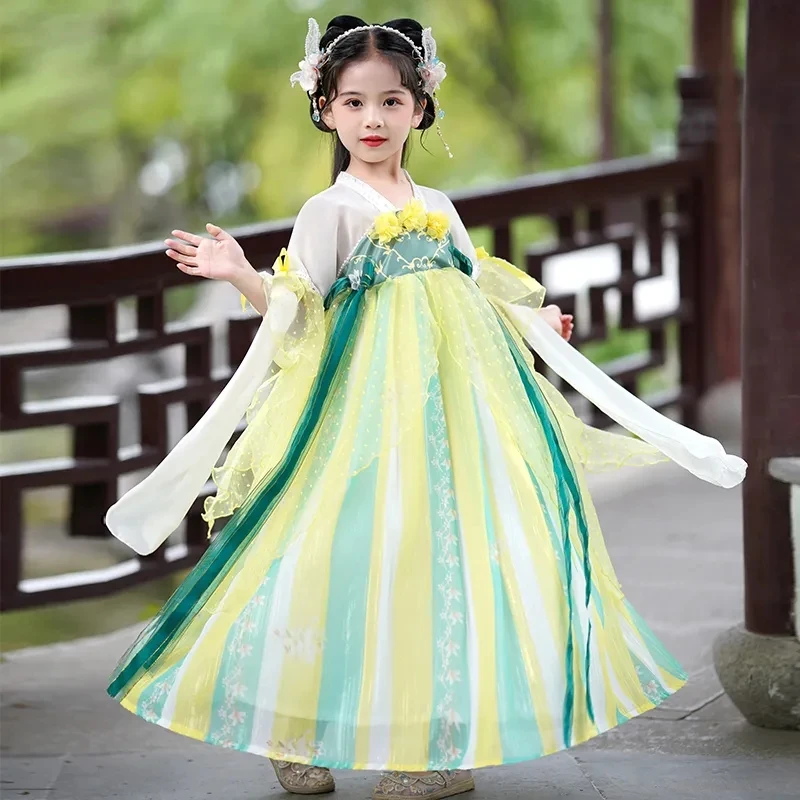 3-10-12 Christmas Dress For Girls Kids Embroidery Gown Dresses Chinese Folk Children Hanfu Party Princess Costumes Fairy Cosplay