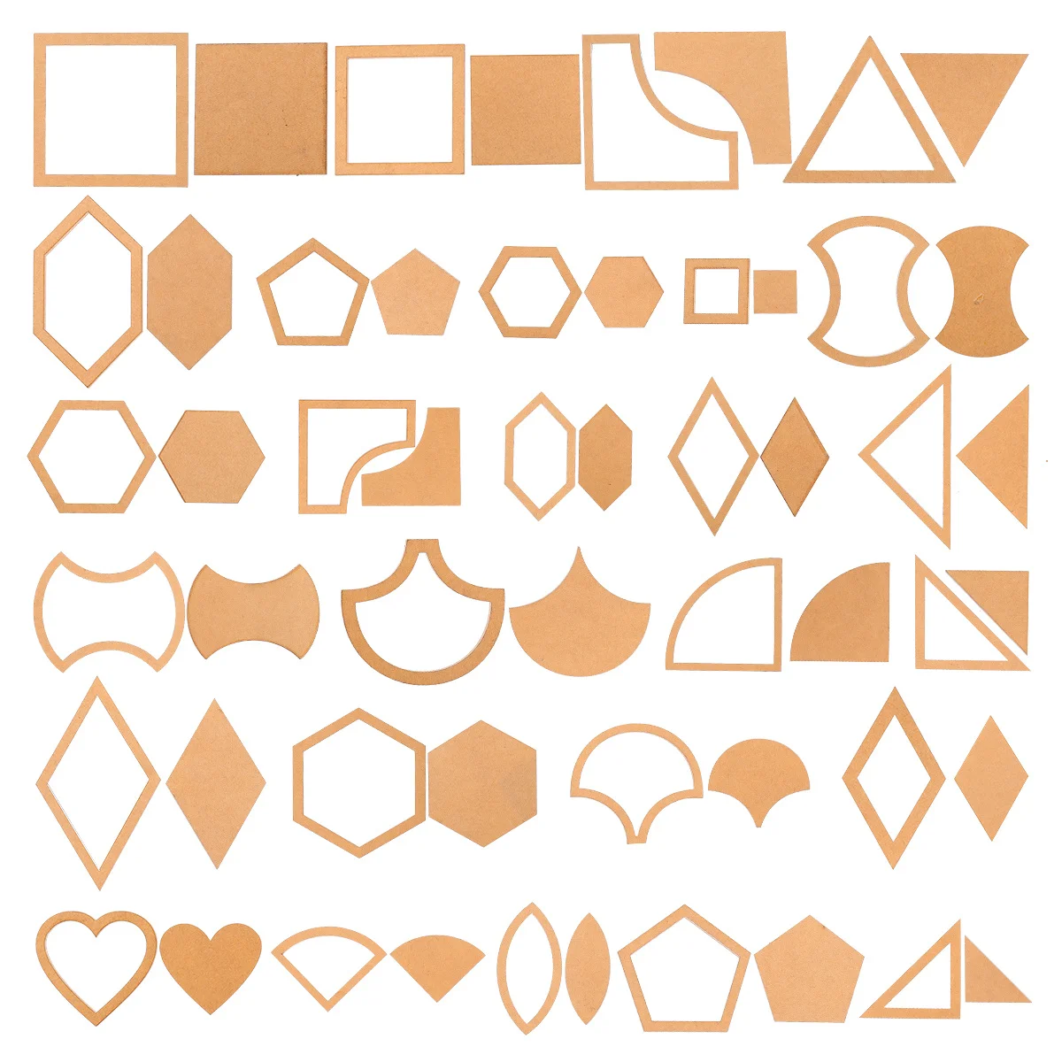 

54Pcs Quilting Acrylic Template Set Multi Pattern Sewing Tool for DIY Patchwork Embroidery Supply Mold for Bags Crafts