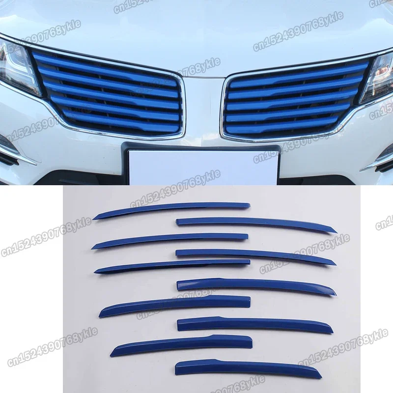 carbon fiber car front grille net trims for lincoln mkc 2014 2015 2016 2017 2018 2019 accessories auto decoration styling