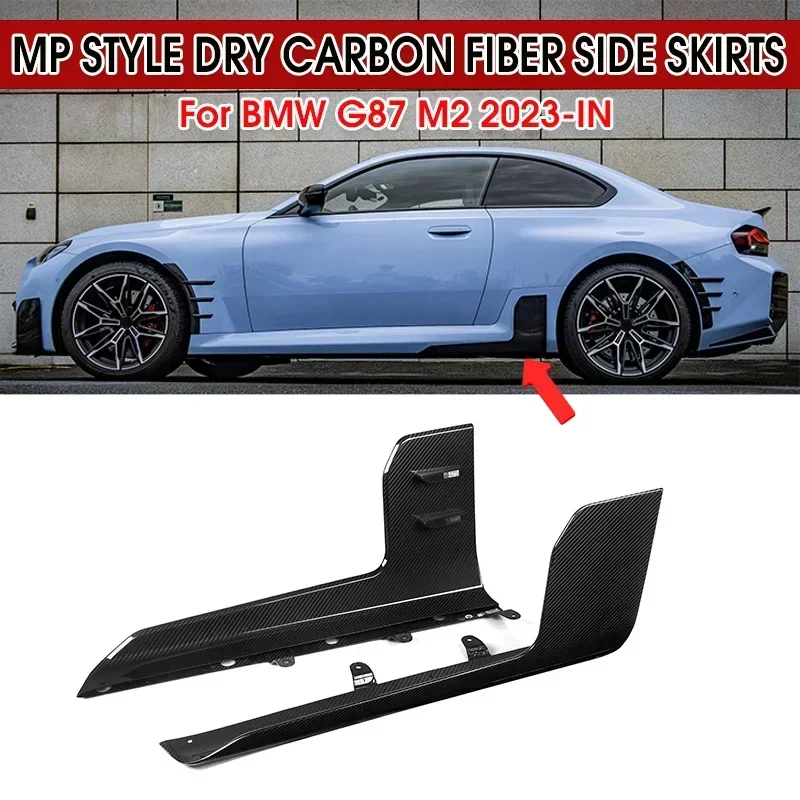 

Dry Carbon Fiber Side Skirts Lip Flaps Extension Rocker Splitters Diffuser Winglet Wing For BMW G87 M2 2023-IN MP Style Body Kit