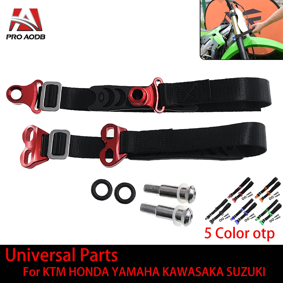 

Motocross Universal Parts CNC Aluminum Rescue Traction Strap Pull Sling Belt For Kawasaki Honda KTM Yamaha Suzuki Dirt Bike Etc