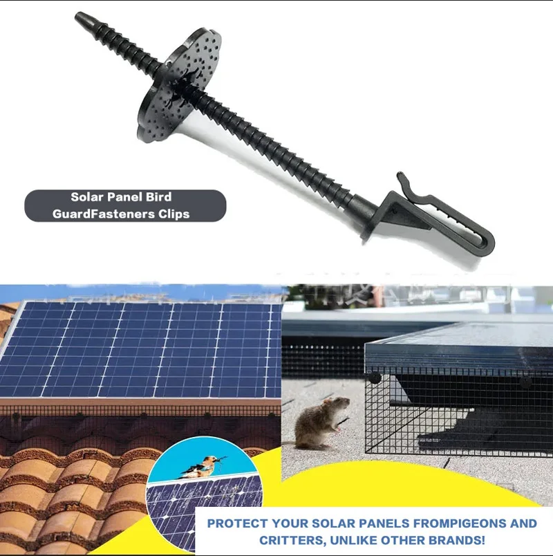 Imagem -05 - Instalação de Malha de Prova de Pássaro do Painel Solar Resistente a uv Grampos de Fixadores de Guarda 100 Pcs