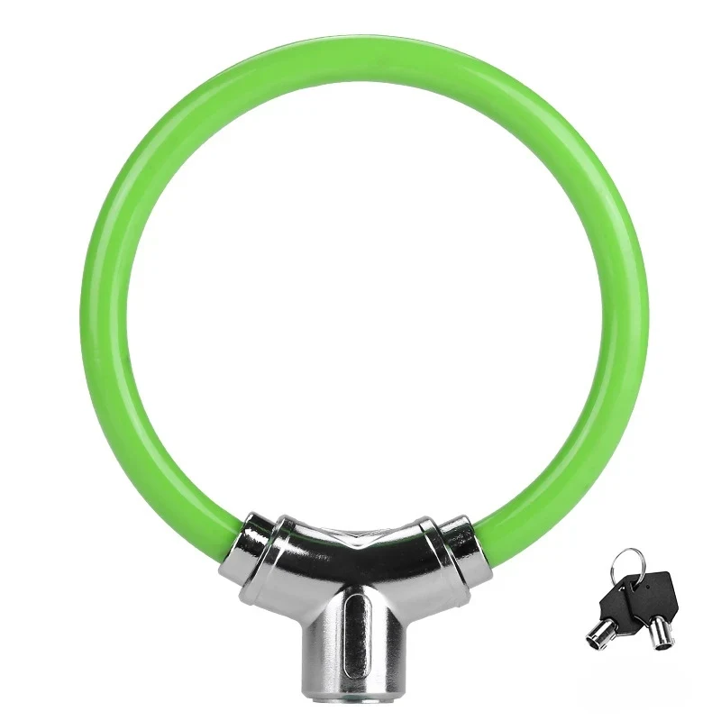 AliExpress cycle zone Portable Cable Ring Key Lock Aluminium Alloy Thickened Ring Lock Mountain Bike Anti-Theft Lock with 2 Keys Bicycle Accessories