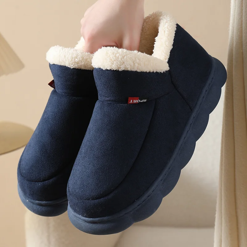 Bottes de neige rembourrées en coton pour hommes et femmes, chaussures d'extérieur épaisses en peluche, chaudes pour le tennis 03/Travel, hiver