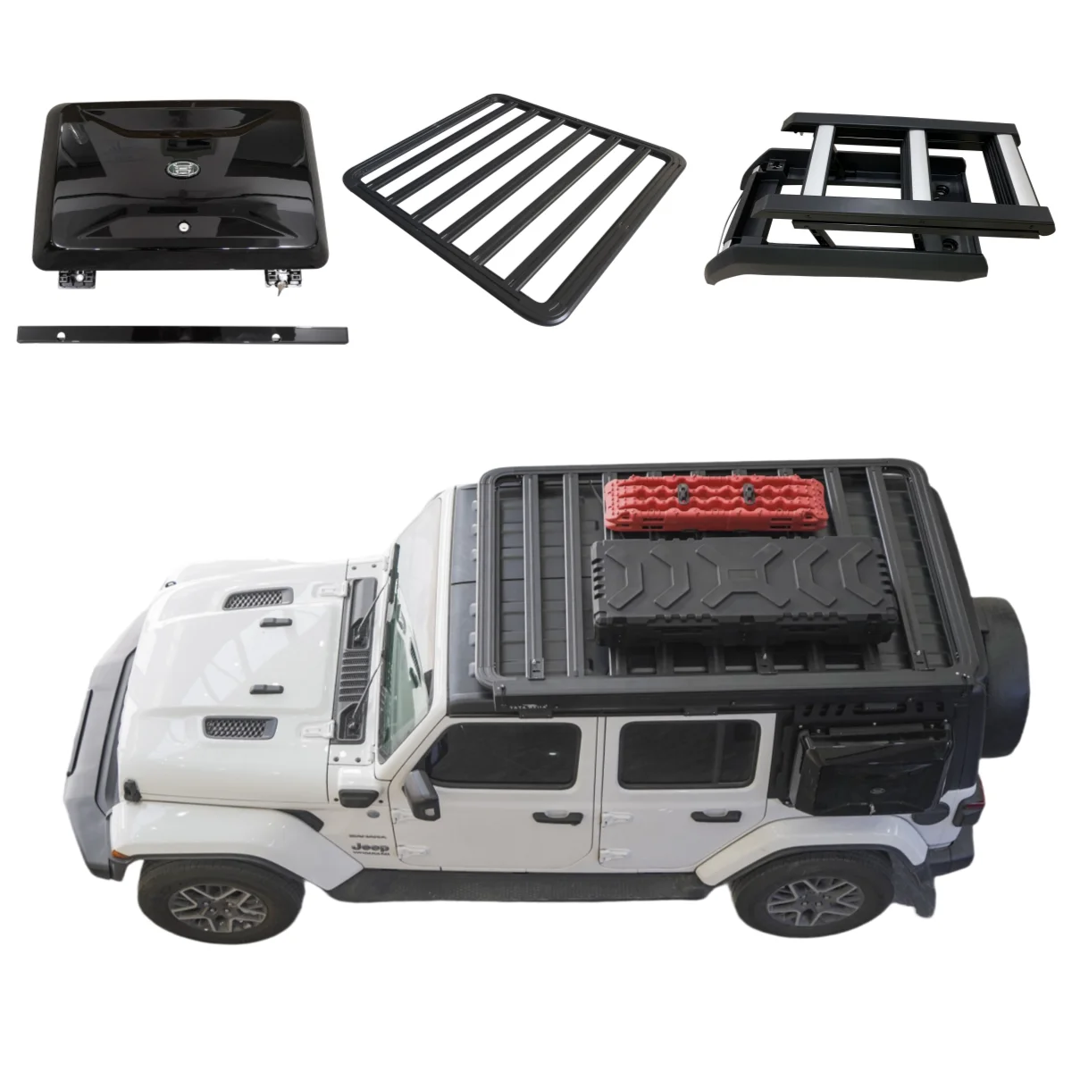 

CAR ROOF RACK ROOF PLATFORM SIDE LADDER SIDE CARRIER BOX EXPAND BOARDS For JEEP Wrangler JK/JL