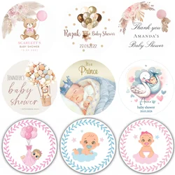 Custom Cartoon Cute Bear Stickers Welcome Boy Girl Seal Labels Personalized New Born Gender Reveal Baby Shower Decor Birthday