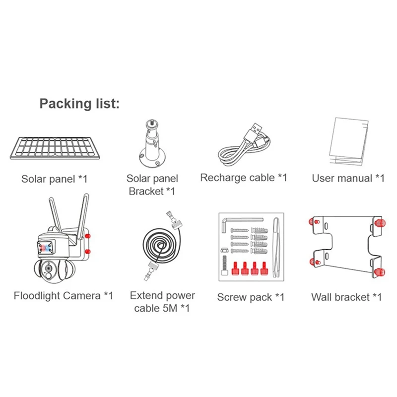 ソーラー監視カメラ、高解像度ビデオ、屋外防水セキュリティカメラ、3mp