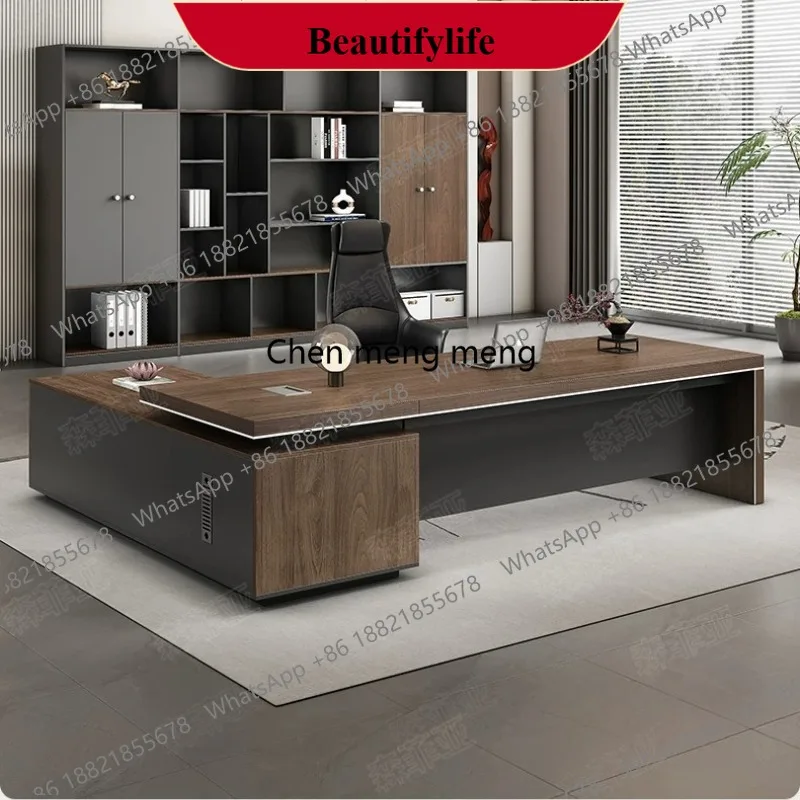 

E153 Boss desk and chair combination new Chinese-style office desk simple modern office manager desk