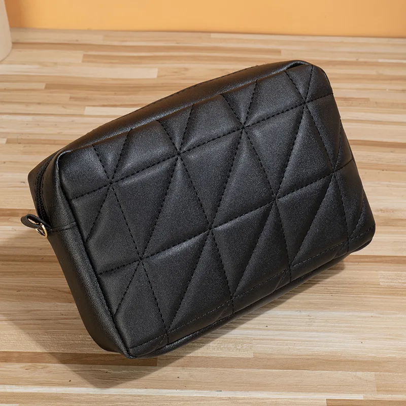 Luxury Designer PU  Leather Plaid Quilted Women\'s Small Handbag Simple Crossbody Bag Ladies Shell Shoulder Bag Travel Tote