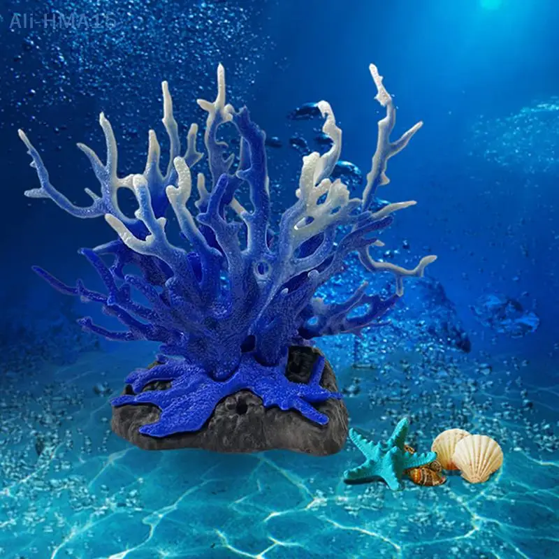 1PC 16x16x13cm Mini Resin Simulation Coral Micro Landscape Fish Tank Starfish Aquarium Decor Ornaments Plants Accessories