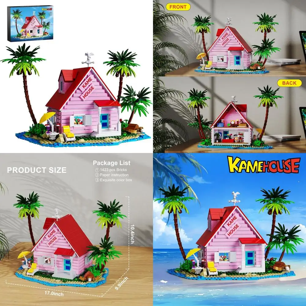 ピンクシービューアパートメントビルディングキット、1423ピースのレゴ互換性のある建築玩具、アニメや大人のファン向け、完璧なクリスマスプレゼント