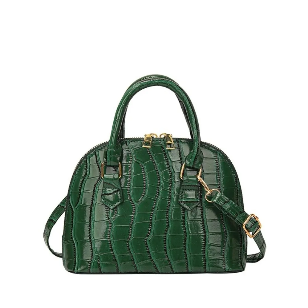 

Casual French Style Crocodile Pattern Shell Bag PU Leather Handheld Shoulder Bag Versatile Mini Women Handbags Travel