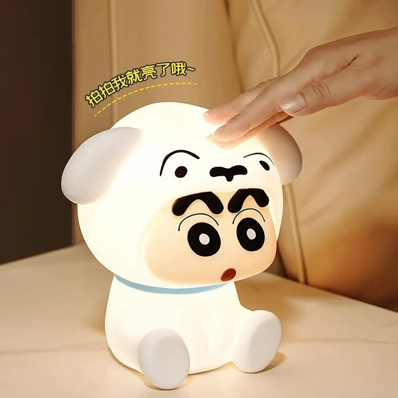 أنيمي تلوين شين تشان الربت مصباح الليل الصغيرة لينة ضوء العين-حماية غرفة نوم السرير شحن صغيرة Nigh حلية الهدايا