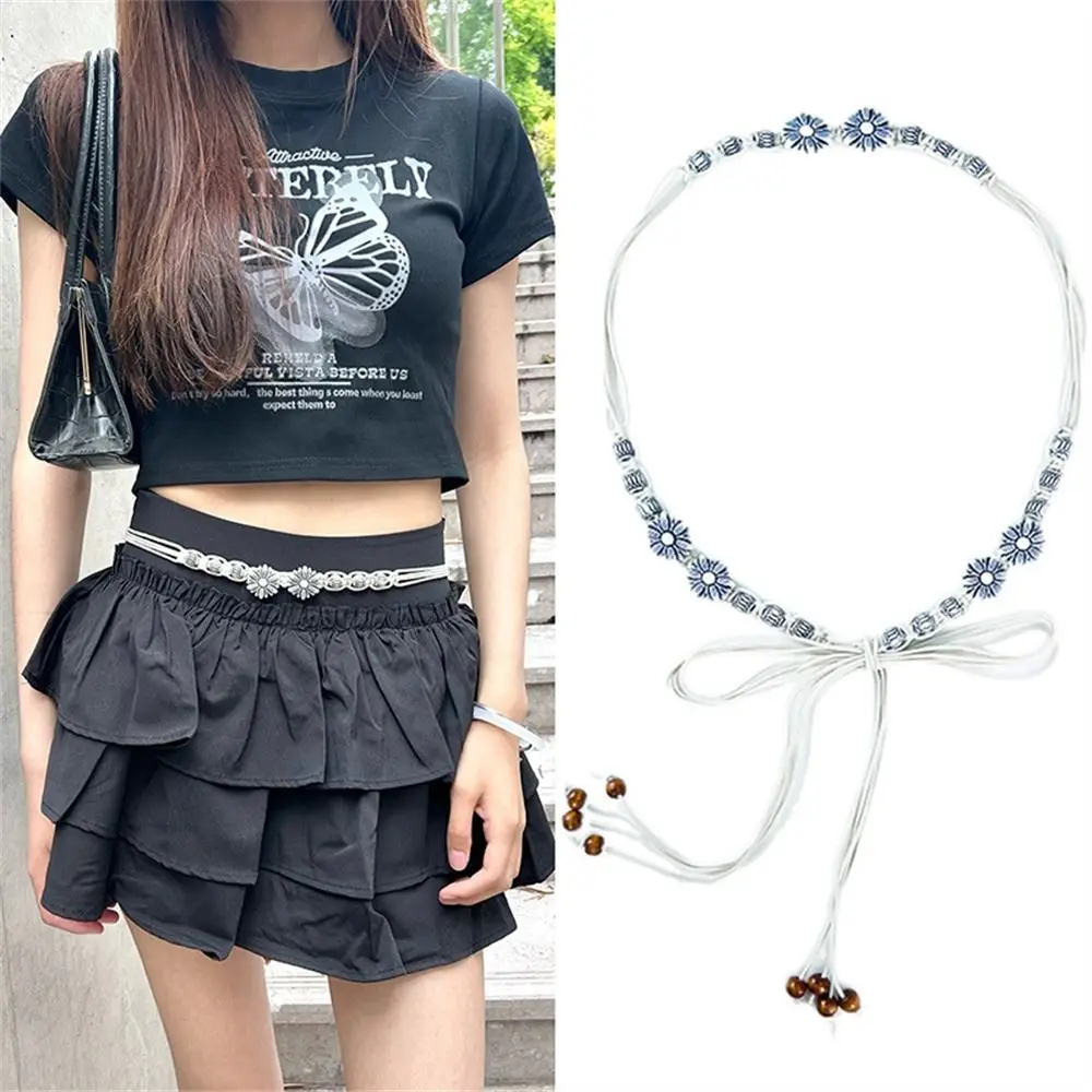 Casual Versatile Chain Waist Bohemian Style Handmade Wooden Bead Waist Rope Waist Decoration for Women