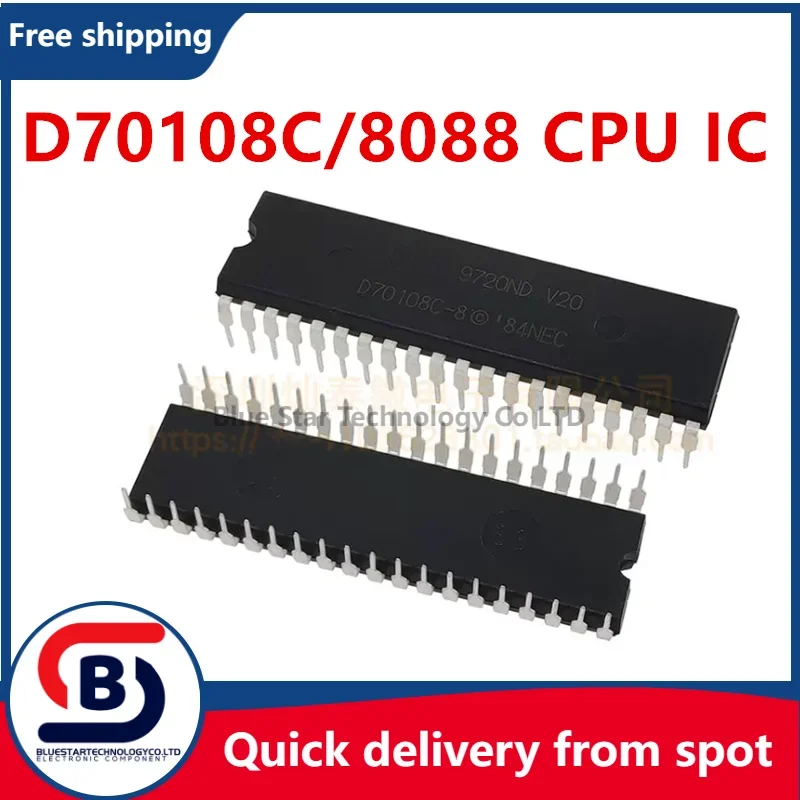 Free Shipping 10-50pcs/lots D70108C-8 D70108C-10 UPD70108C 70108 V20 DIP-40 IC