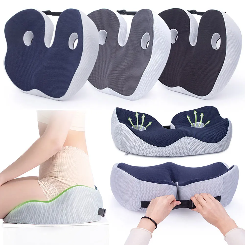 

Memory Foam Seat Cushion Donut Seat Pillow Sciatica & Back Support Office Chair Cushion for Office Workers Car Drivers