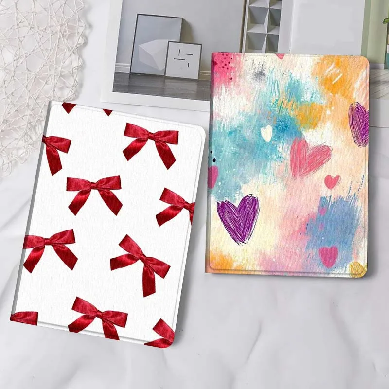 

Red Ribbon Bow Decoration Gift Tablet Case For Samsung Tab Galaxy S6 S11 A A7 A8 A9 A11 10.1 10.4 10.5 Plus Lite