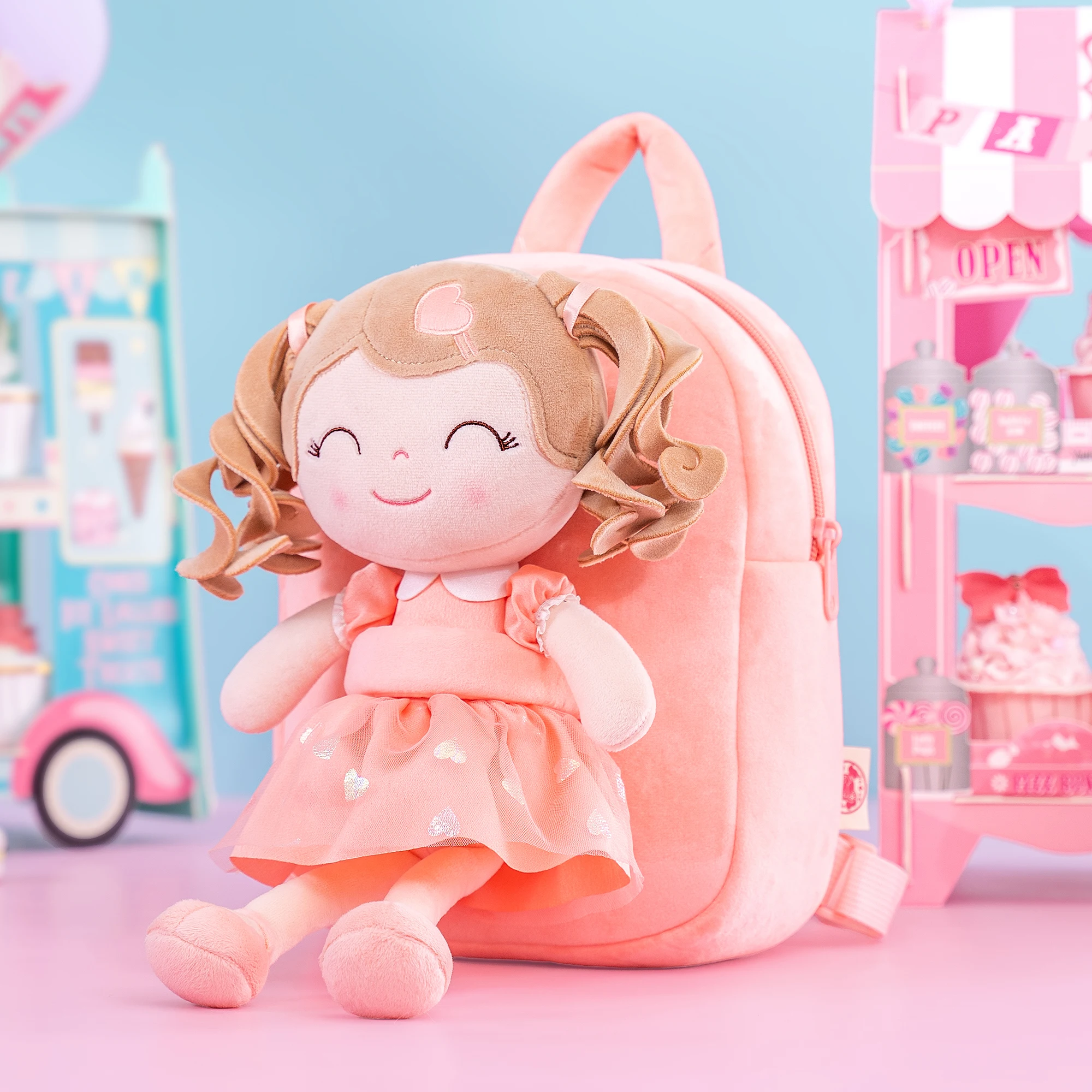 Gloveleya Stuffed Toys Curls Princess Doll Backpack Plush Toy KIds Gift Toddler Toys  Ideas Christmas Gifts