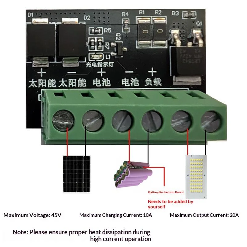 DC 6-45V Solar Street Light Control Board LED Light Fully Automatic Solar Light Driver Control Board DIY ModuleT Ing Q Store