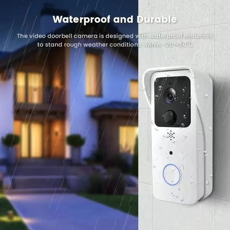 2.4G/5G WiFi Video Doorbell 1080P Tuya Mobile APP Intercom Waterproof Wireless Camera Tuya Smart Home Camera