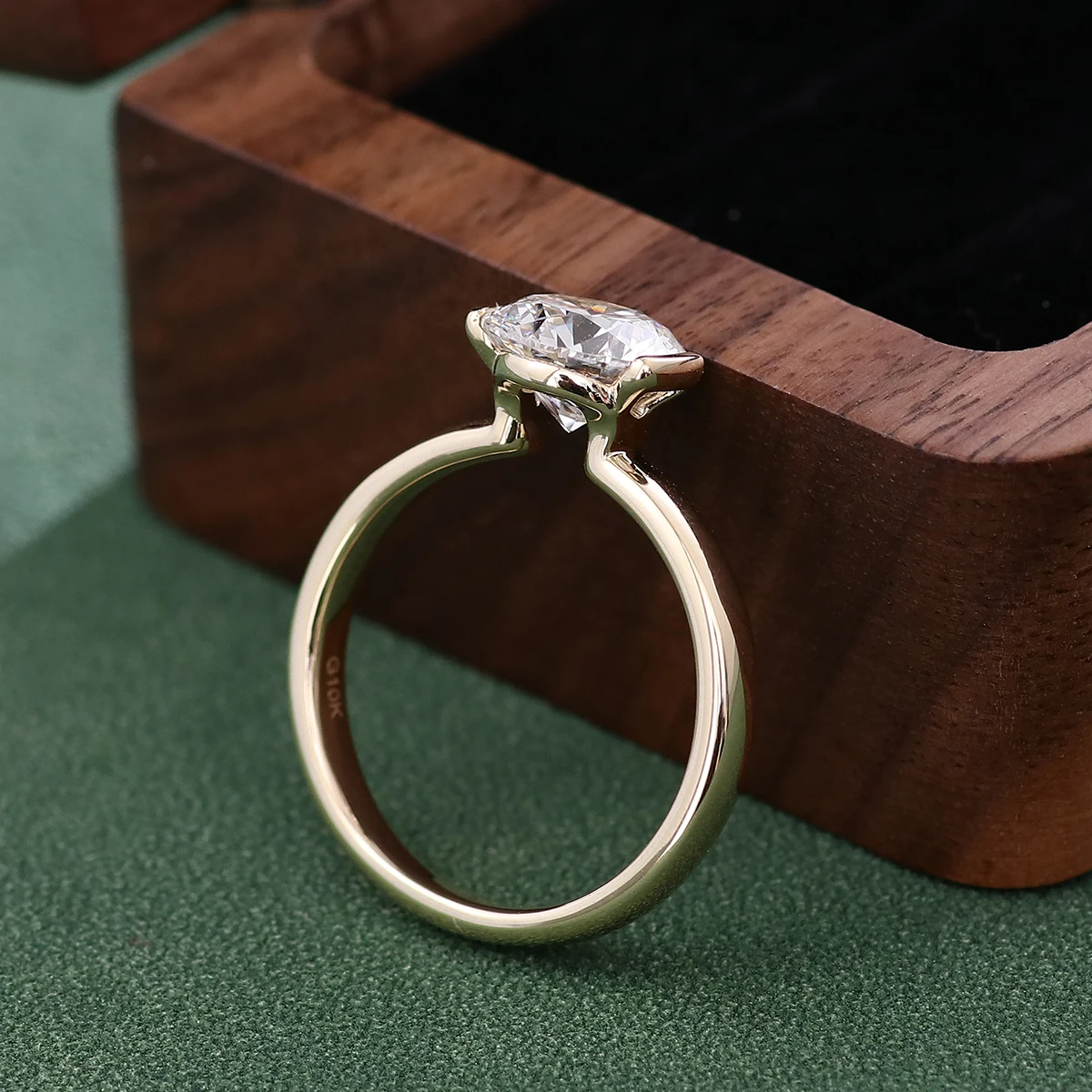 Provence custom 10K gold engagement ring 2.5CT round cut lab diamond solitaire wedding ring classic birthday anniversary gift