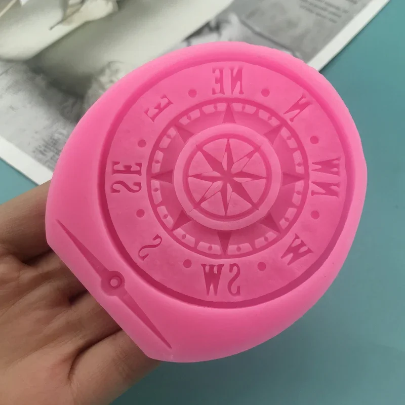 DIY Pudding Mold Compass Shape Silicone Fondant Chocolate Cake Decoration Baking Tool Resin Art Moulds Reusable Material