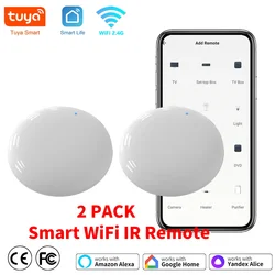 Tuya WiFi IR remoto per Smart Home APP telecomando per TV DVD AUD AC remoto funziona con Alexa Google Home Yandex Alice 2 PACK