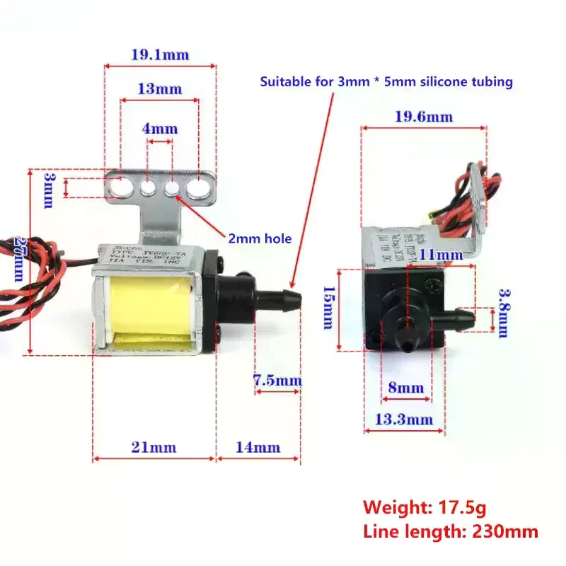صمام الملف اللولبي الكهربائي الصغير تيار مستمر 12 فولت 2-Way صمام مياه هواء صغير مفتوح عادة ، صمام التحكم في تدفق الغاز ، روبوت كنس ذاتي الصنع