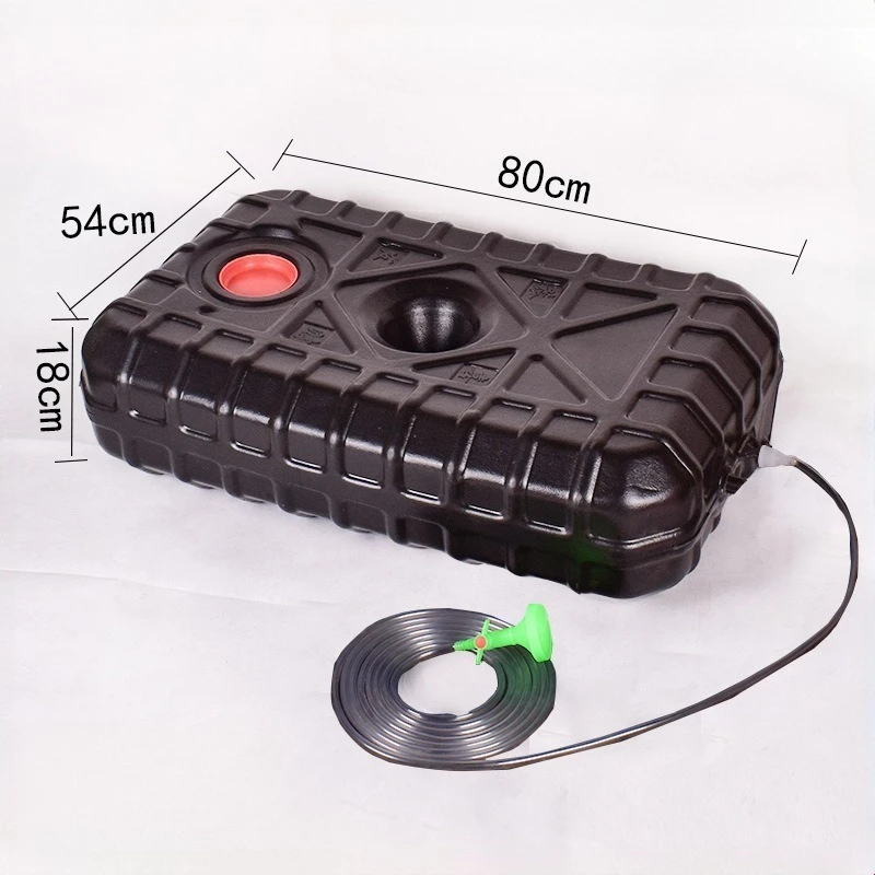 75L Car Travel Water Storage Tank Hand Wash Water Tank Black Off-road Truck RV Roof Flat Square Water Tank Thickened