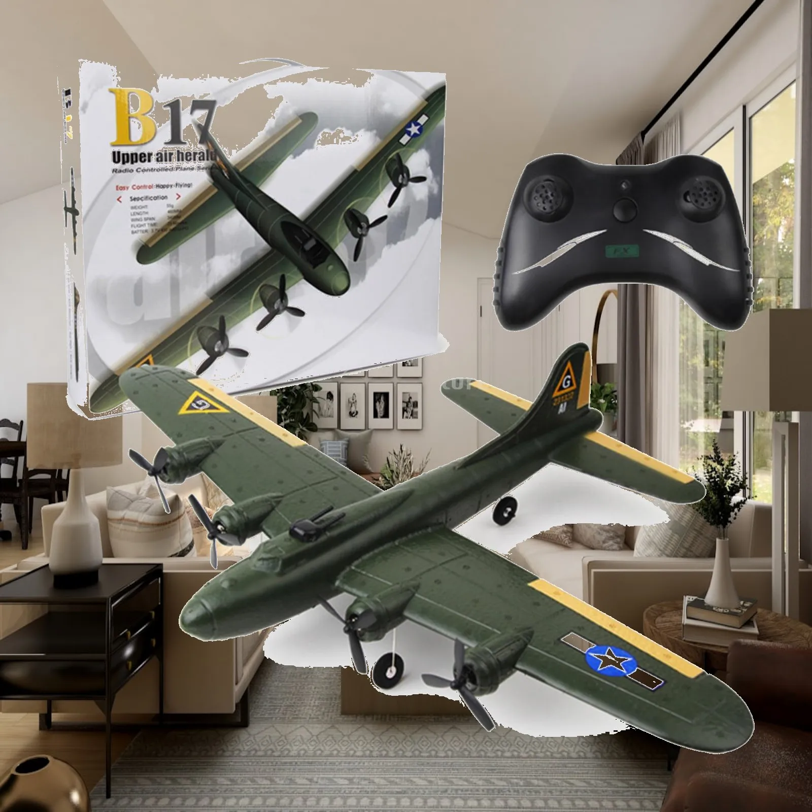 Foam RC Airplane Beginner-Friendly RC Glider with Lights Wireless Control Airplane Toy Easy to Fly Model Aircraft with Lights