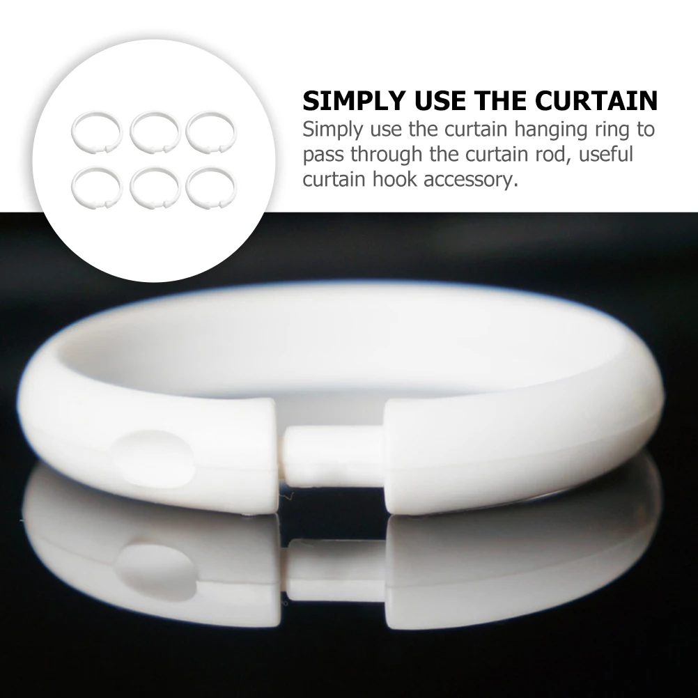 

36Pcs Round Shower Curtain Rings Heavy Duty Plastic Curtain Hooks for Window Bath Drape Loop Circular Hanging Ring Clips