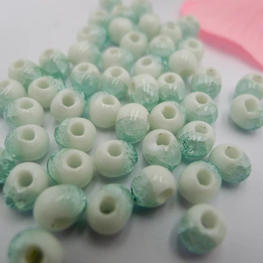 6# 100pcs Jingdezhen Ceramic Beads  Oblate  Yoga Procelain Bead For Jewelry Making 6mm  Beads #A513A