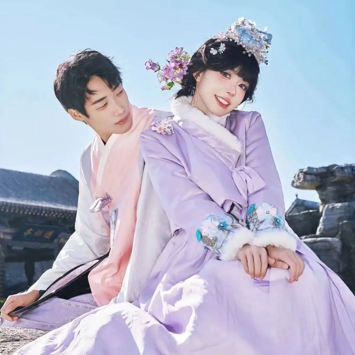 Inverno engrossar algodão hanbok topos roupas tradicionais coreanas femininas high-end ano novo casaco quente festivo roupas de neve feminino